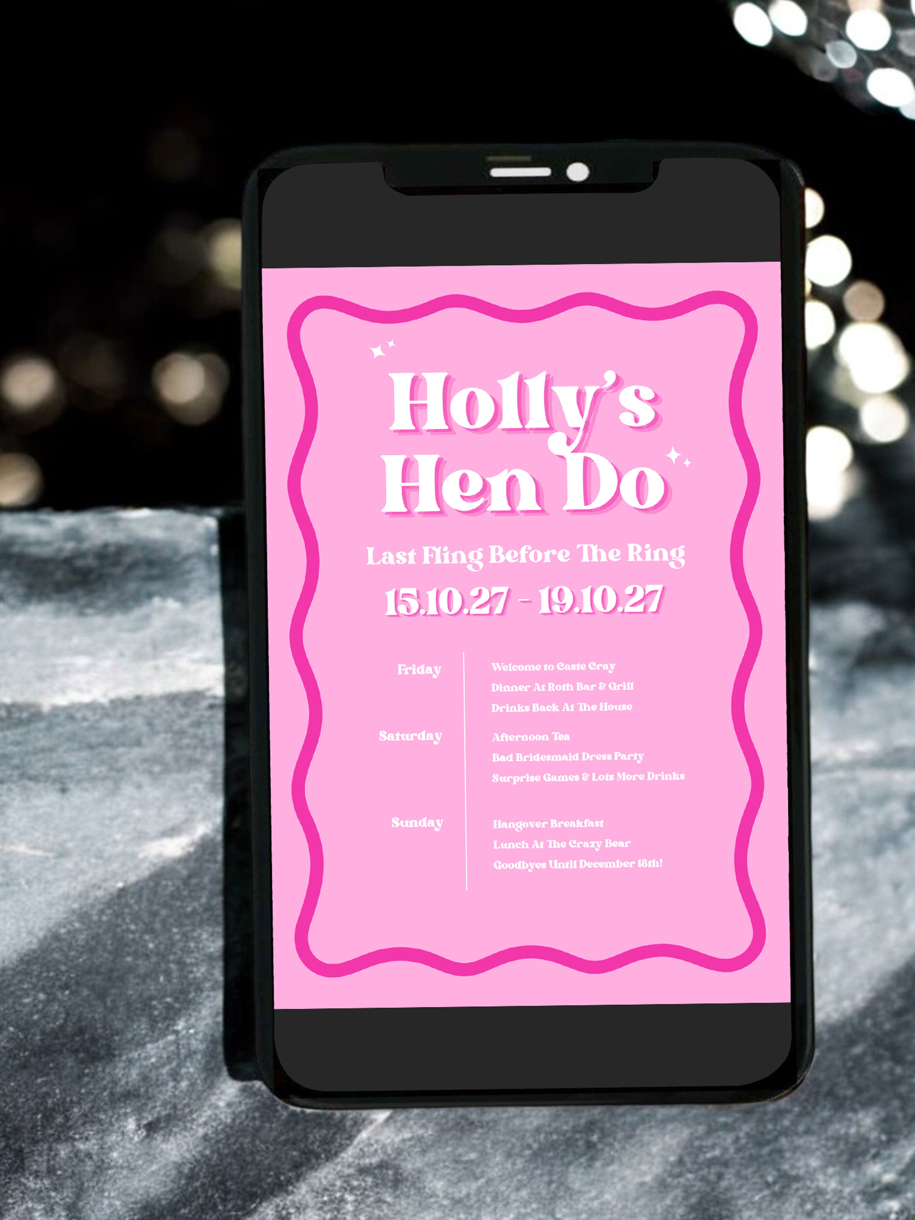 Hen Invites/Itineraries