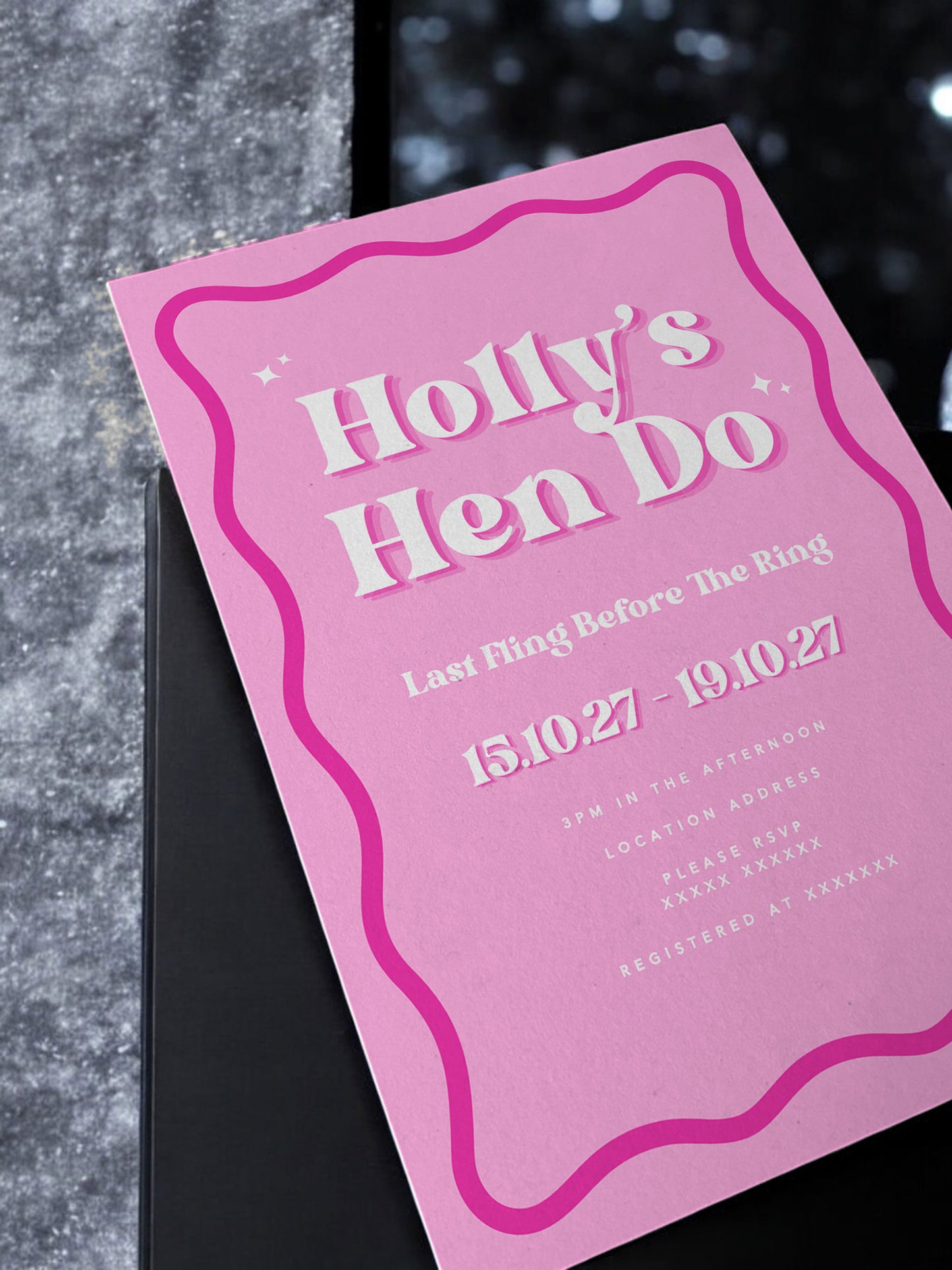 Holly Pink Hen Itinerary & Invitation