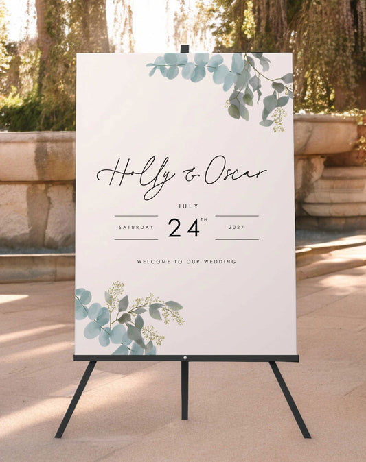Holly | Eucalyptus Welcome Sign - Ivy and Gold Wedding Stationery -  