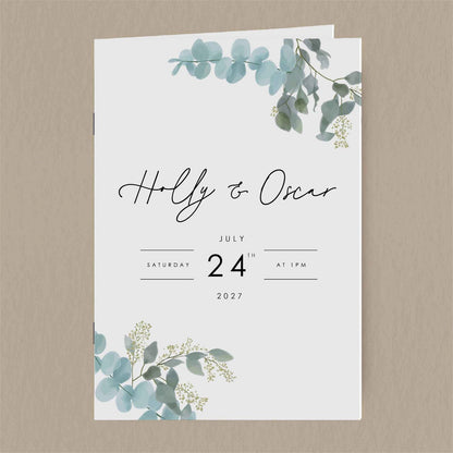 Holly Order Of Service  Ivy and Gold Wedding Stationery   