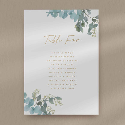 Holly Seating Plan Card  Ivy and Gold Wedding Stationery   