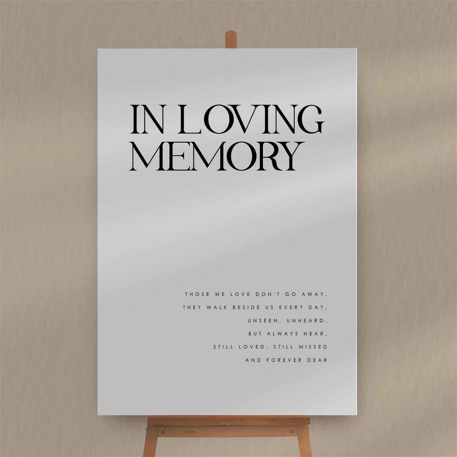 In Loving Memory Sign  Ivy and Gold Wedding Stationery   