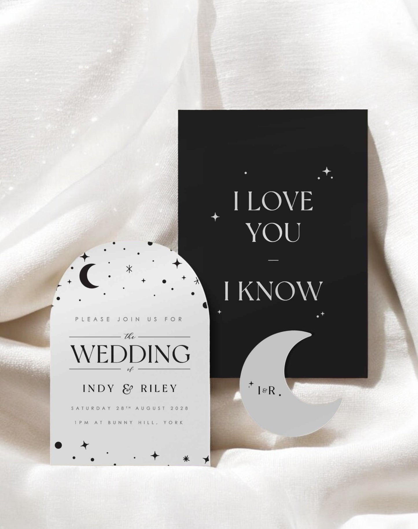 Indy | Moon & Stars Wedding Invitation - Ivy and Gold Wedding Stationery