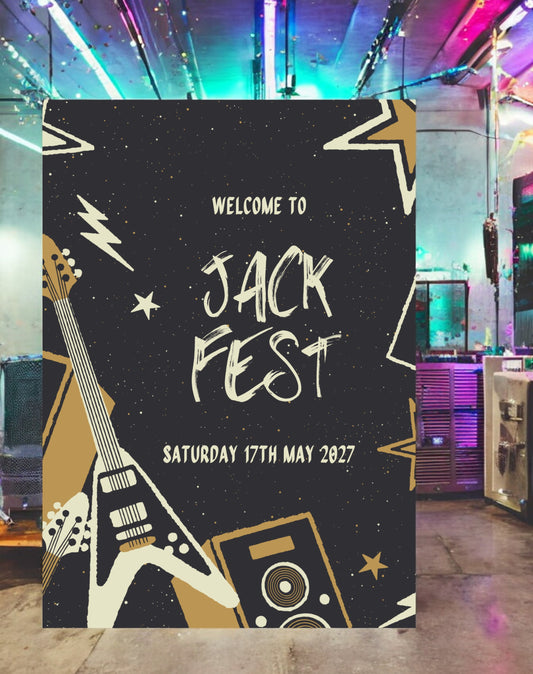 Jack Fest | Rock & Roll Birthday Party Welcome Sign - Ivy and Gold Wedding Stationery