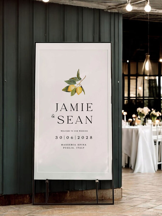 Jamie | Sicilian Welcome Sign - Ivy and Gold Wedding Stationery