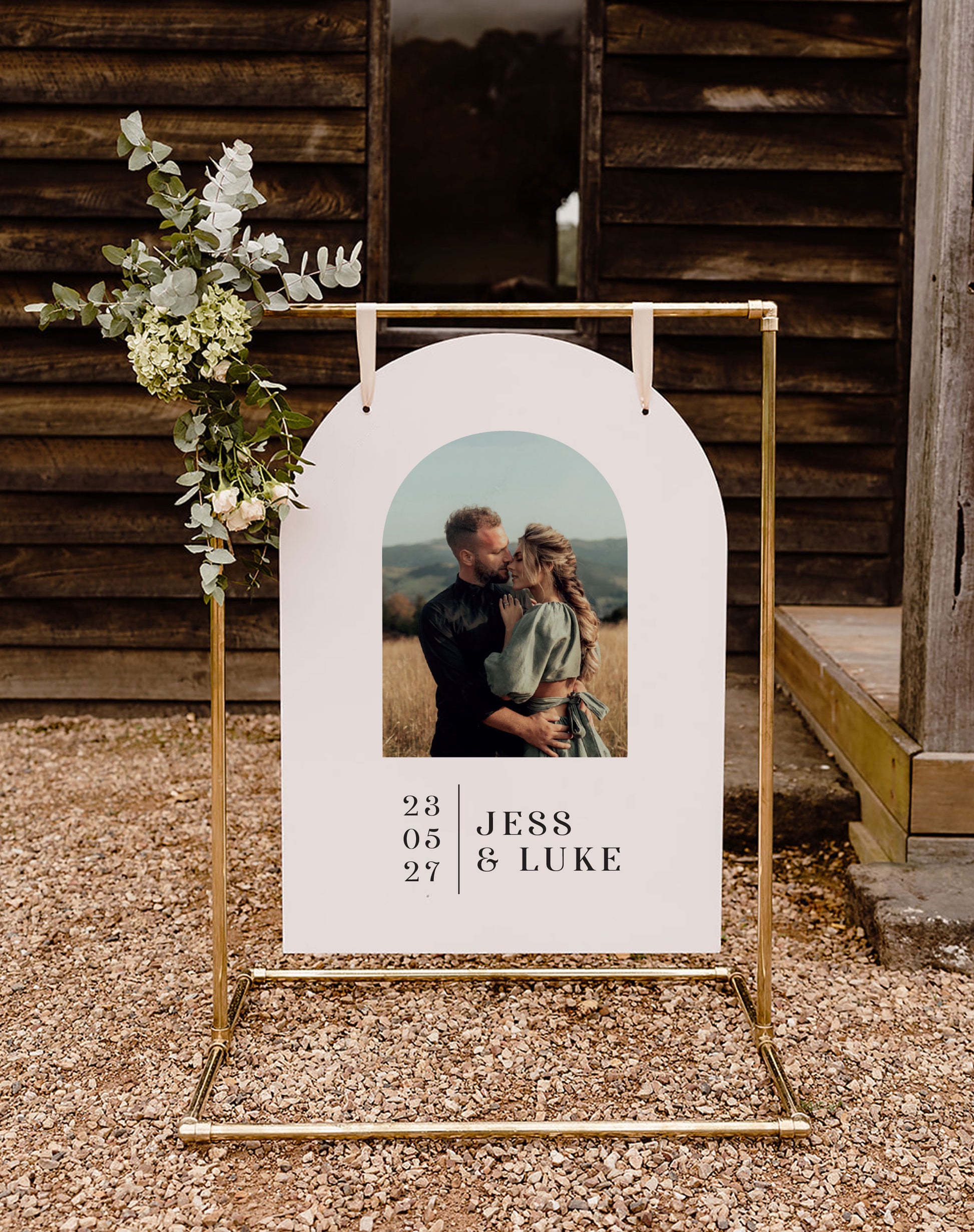 Jess | Arch Photo Welcome Sign - Ivy and Gold Wedding Stationery