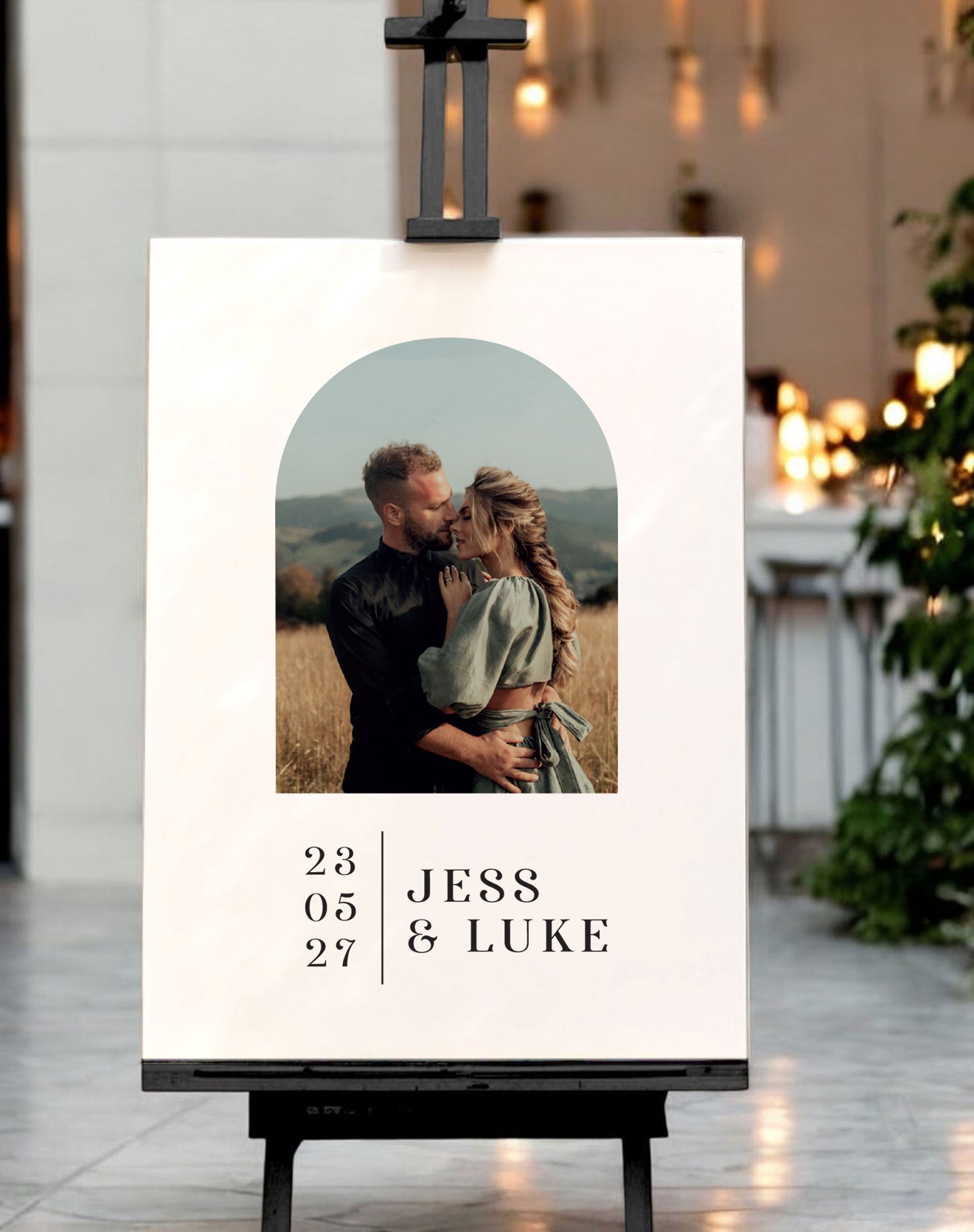 Jess | Arch Photo Welcome Sign - Ivy and Gold Wedding Stationery