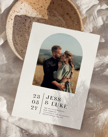 Jess | Arch Wedding Invitations - Ivy and Gold Wedding Stationery -  