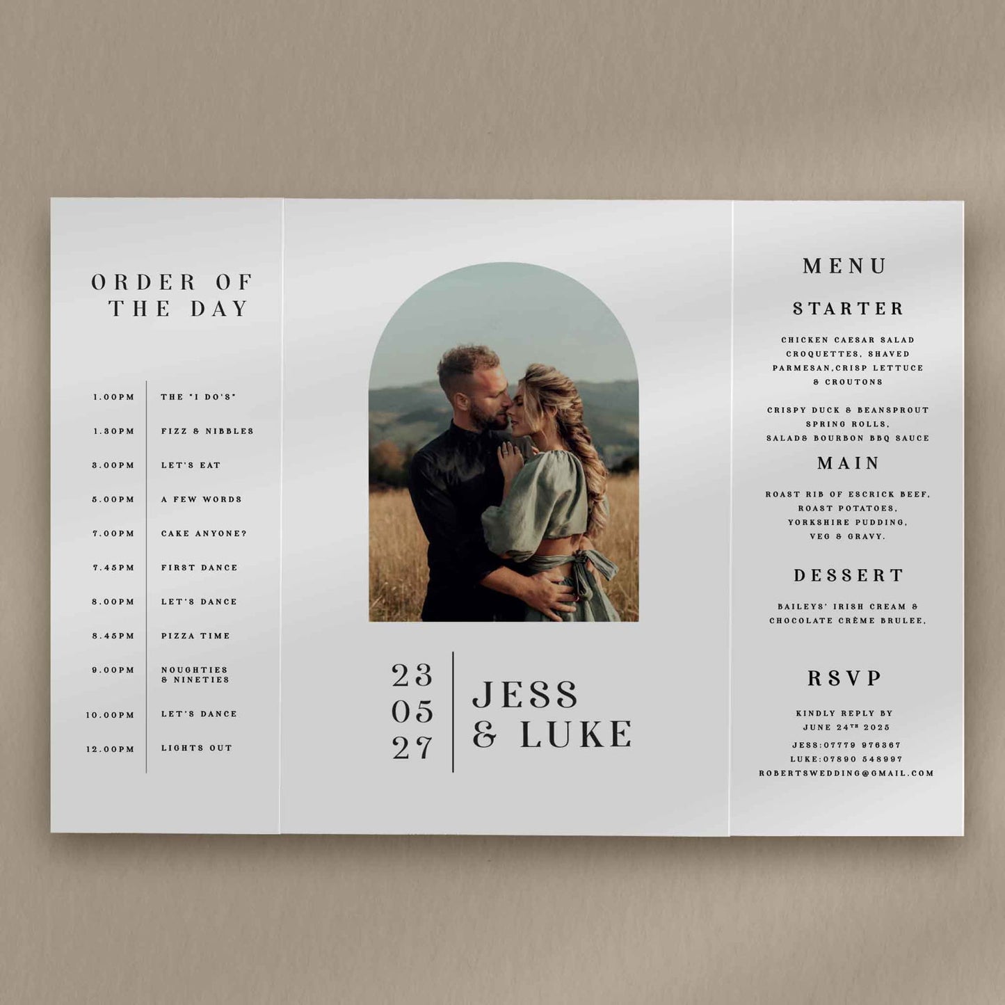 Jess | Arch Wedding Invitations - Ivy and Gold Wedding Stationery -  