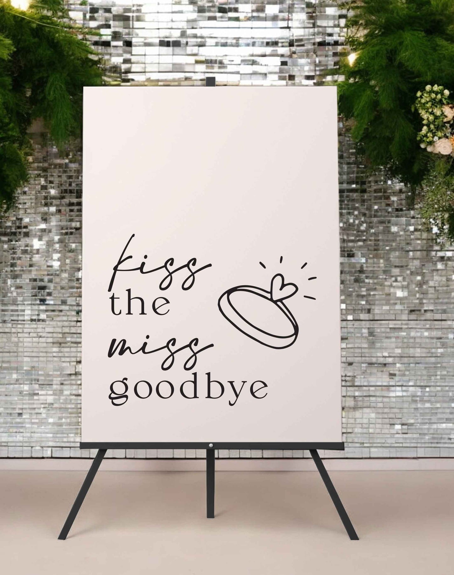 Kiss The Miss Goodbye Hen Party Sign - Ivy and Gold Wedding Stationery