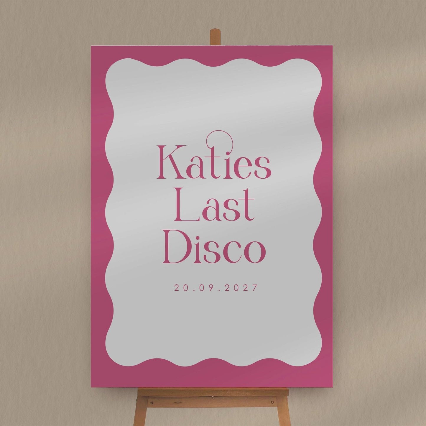 Last Disco Sign  Ivy and Gold Wedding Stationery   