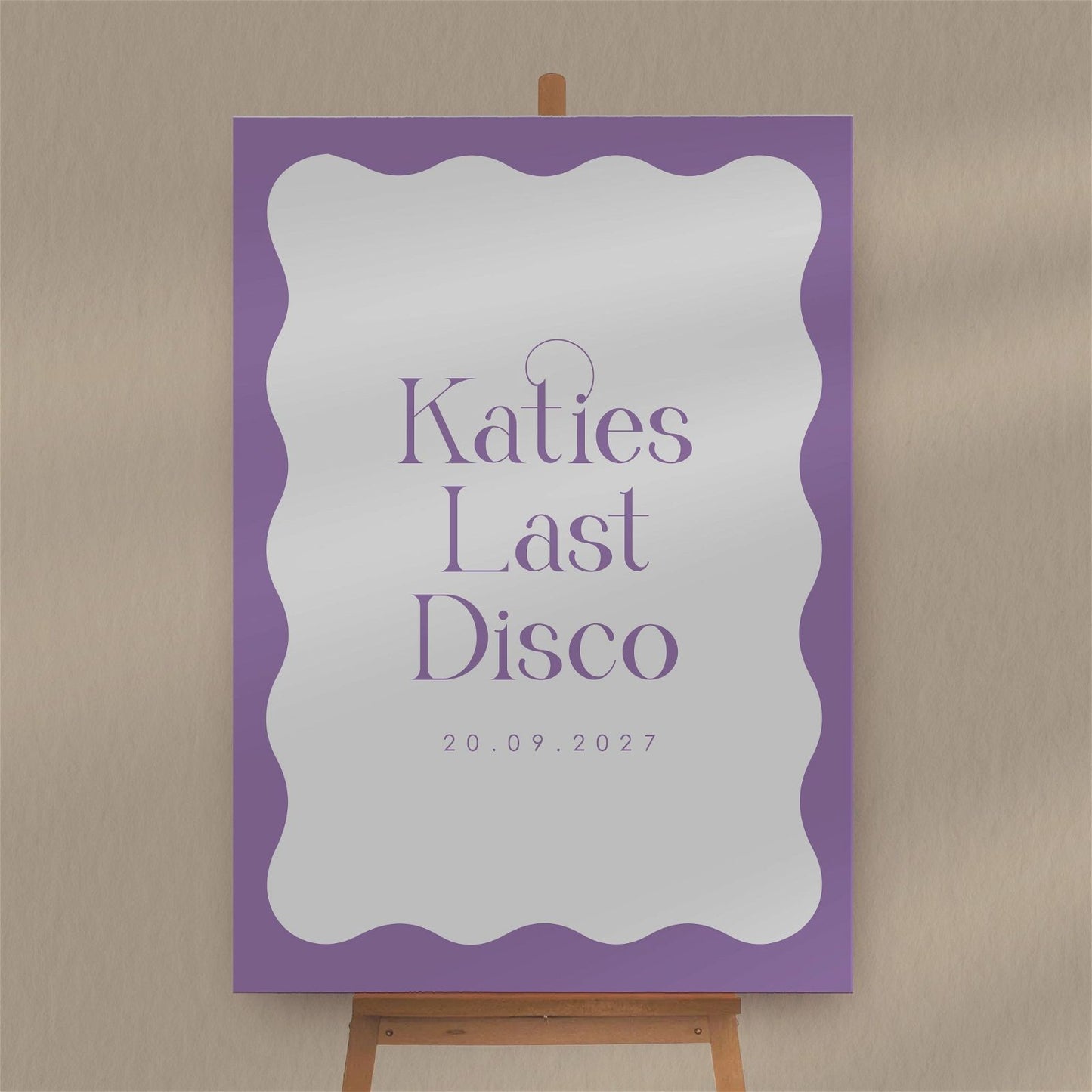Last Disco Sign  Ivy and Gold Wedding Stationery   