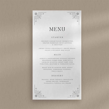 Laura Menu  Ivy and Gold Wedding Stationery   