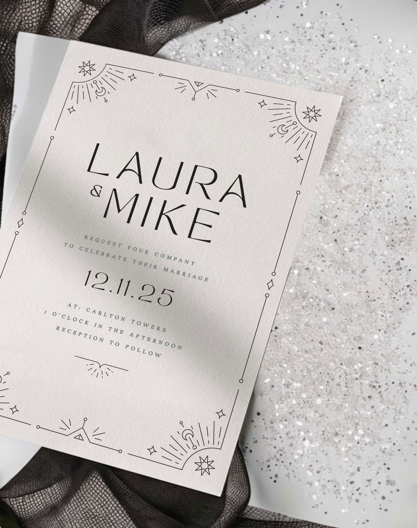 Laura | Mystical Wedding Invitations - Ivy and Gold Wedding Stationery -  