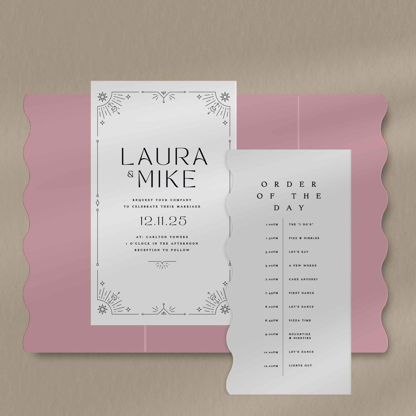 Laura | Mystical Wedding Invitations - Ivy and Gold Wedding Stationery -  