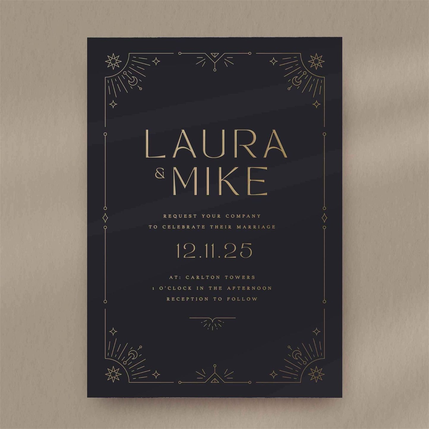 Laura | Mystical Wedding Invitations  Ivy and Gold Wedding Stationery   