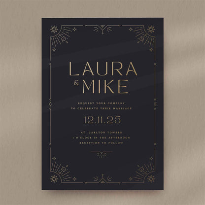 Laura | Mystical Wedding Invitations  Ivy and Gold Wedding Stationery   