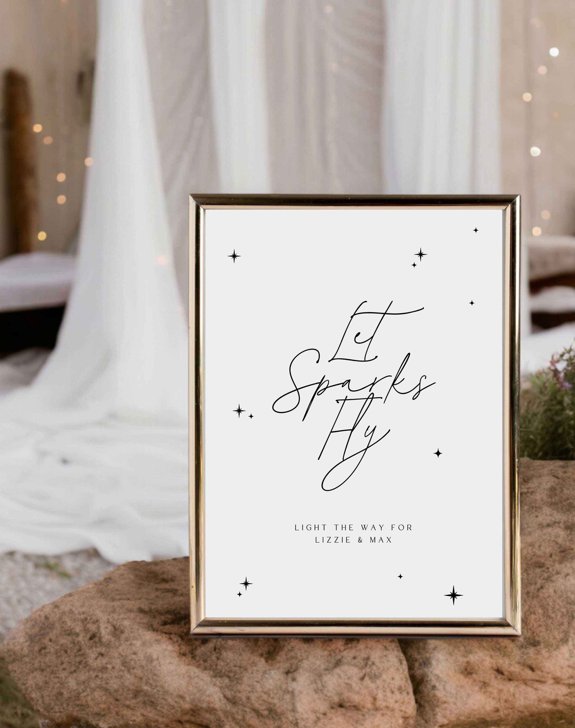 Let Sparks Fly, Sparkler Sign - Ivy and Gold Wedding Stationery