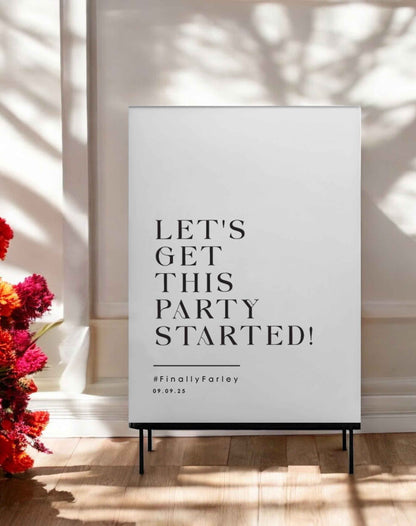 Let's Get This Party Started Hen Party Sign - Ivy and Gold Wedding Stationery