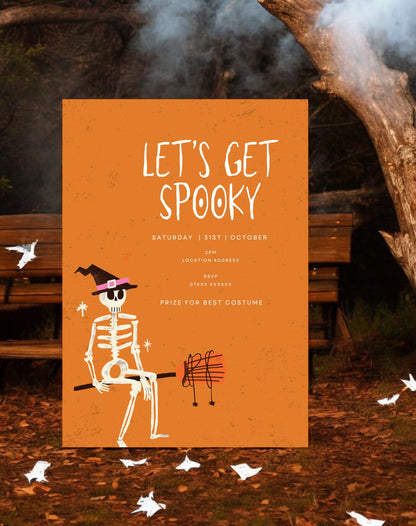 Let's Get Spooky Halloween Digital Invitation Template - Ivy and Gold Wedding Stationery