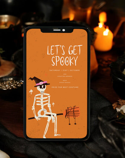 Let's Get Spooky Halloween Digital Invitation Template - Ivy and Gold Wedding Stationery