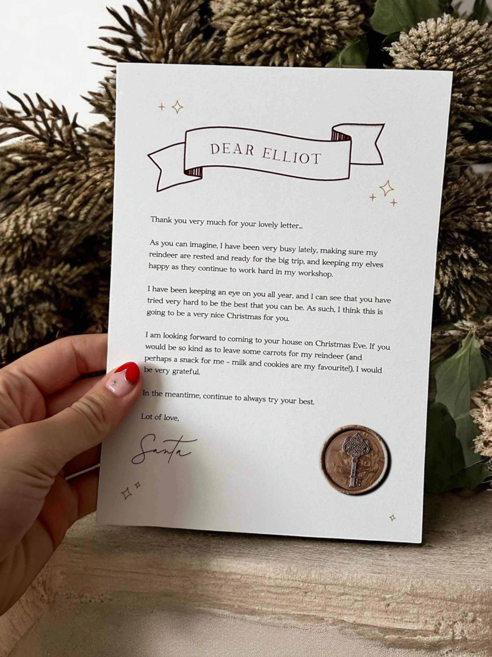 Letter From Santa - Ivy and Gold Wedding Stationery