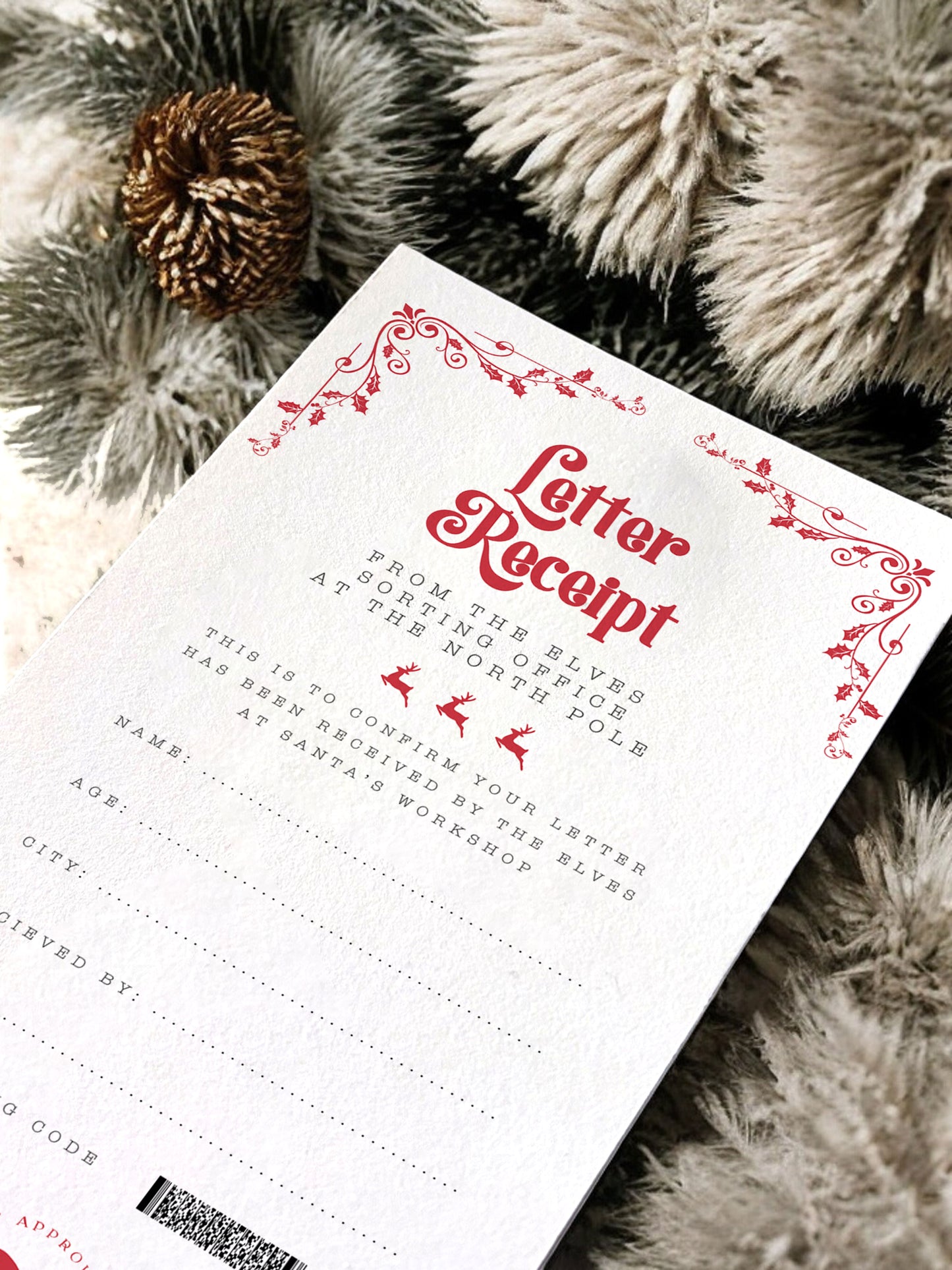 Santa Letter Receipt Digital Template