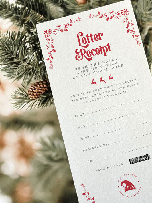 Santa Letter Receipt Digital Template