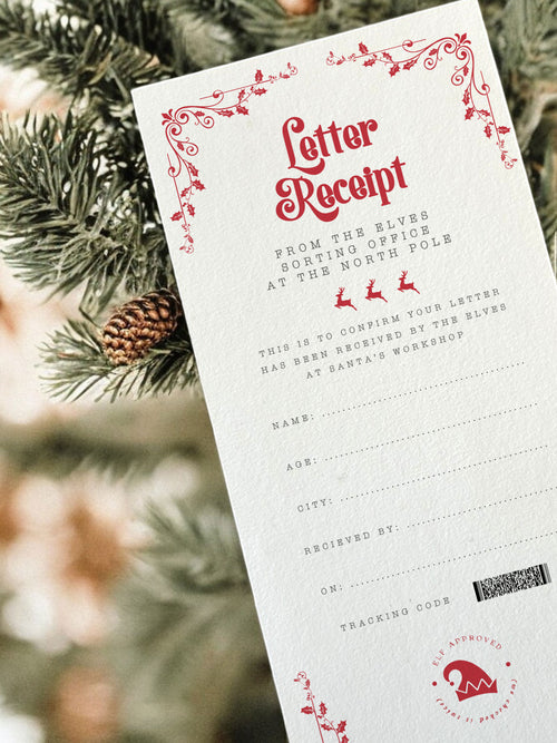 Santa Letter Receipt Digital Template