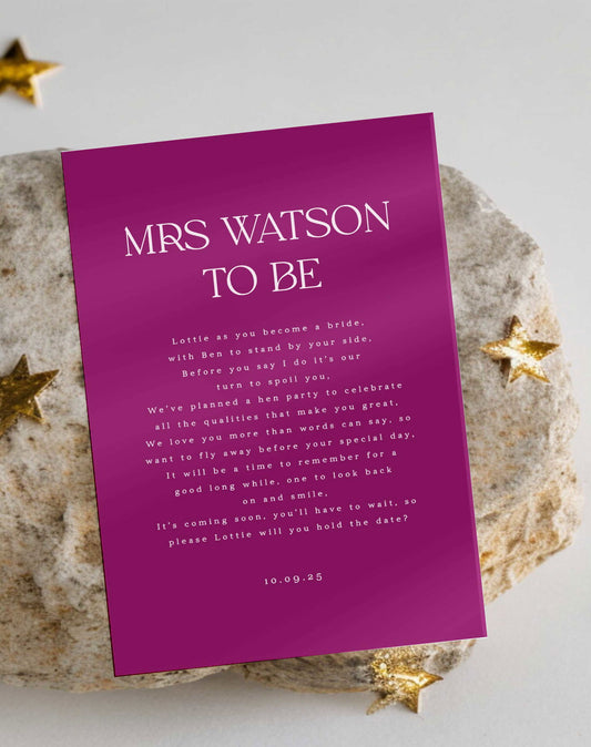 Letter To The Bride Invitation - Ivy and Gold Wedding Stationery -  