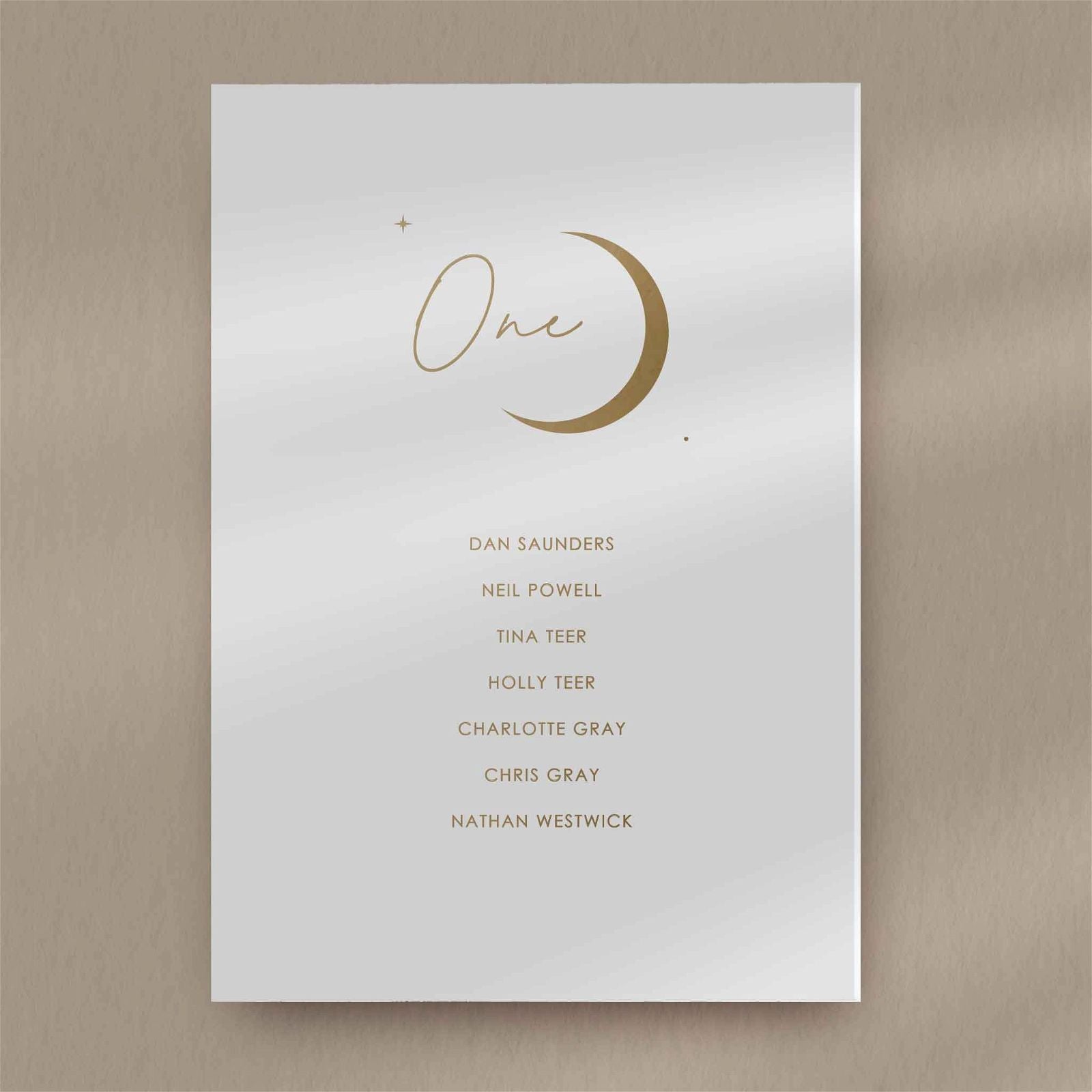 Lorna Seating Plan Card  Ivy and Gold Wedding Stationery   
