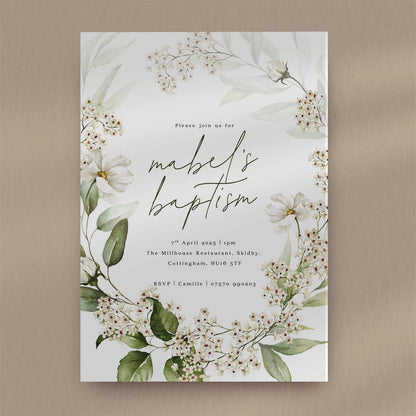 Mabel Christening Invitation  Ivy and Gold Wedding Stationery   
