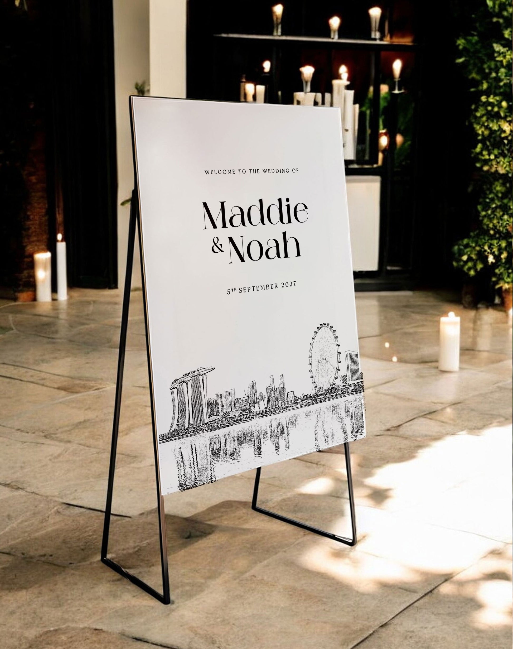 Maddie Destination Wedding Welcome Sign - Ivy and Gold Wedding Stationery