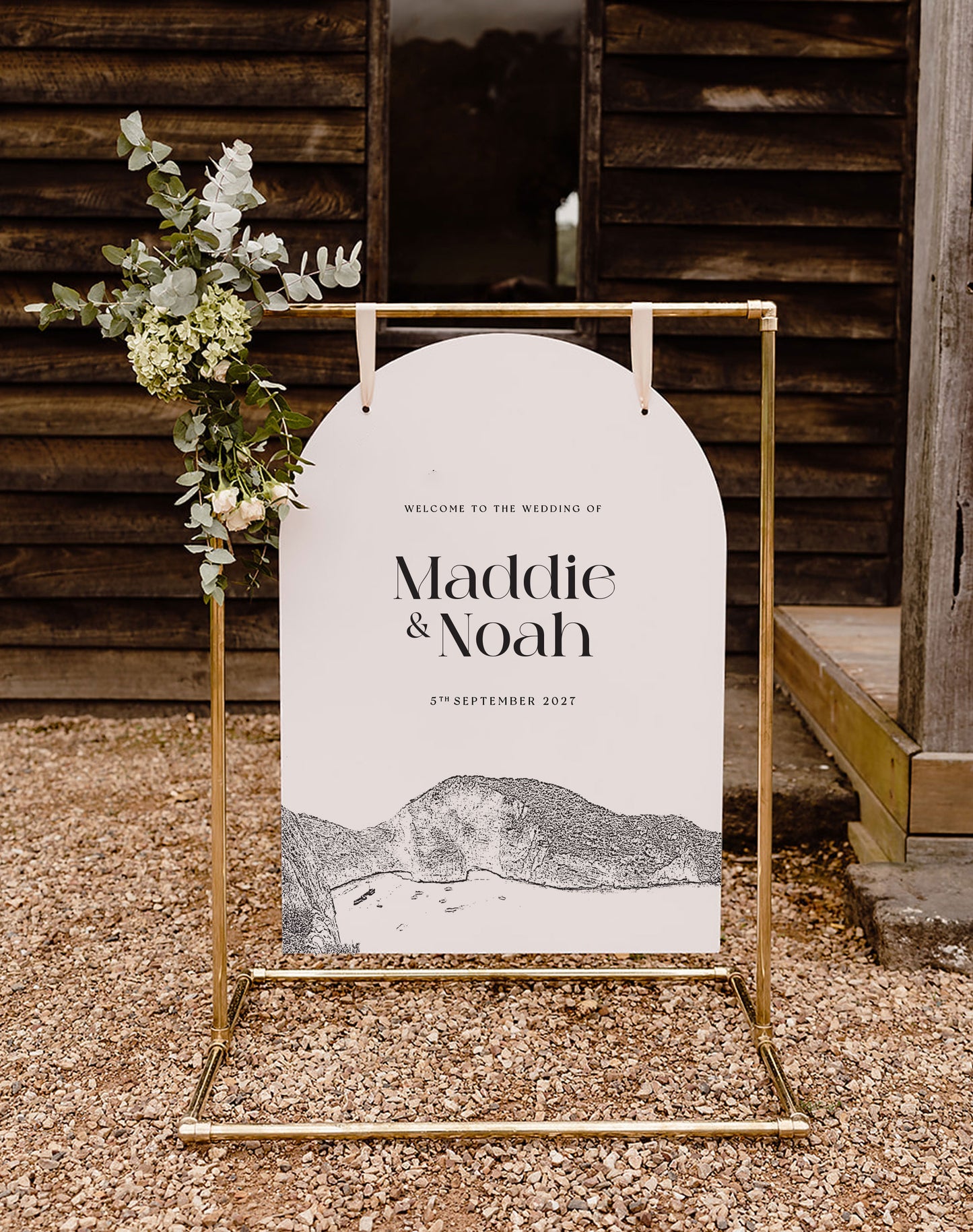 Maddie Destination Wedding Welcome Sign - Ivy and Gold Wedding Stationery