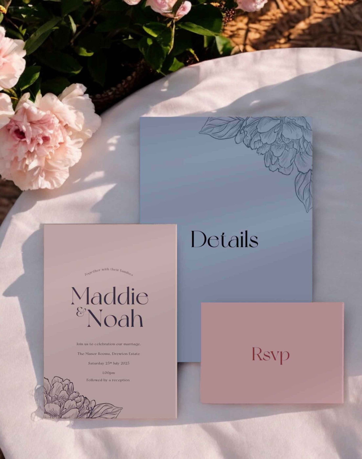 Maddie | Peony Wedding Invitation