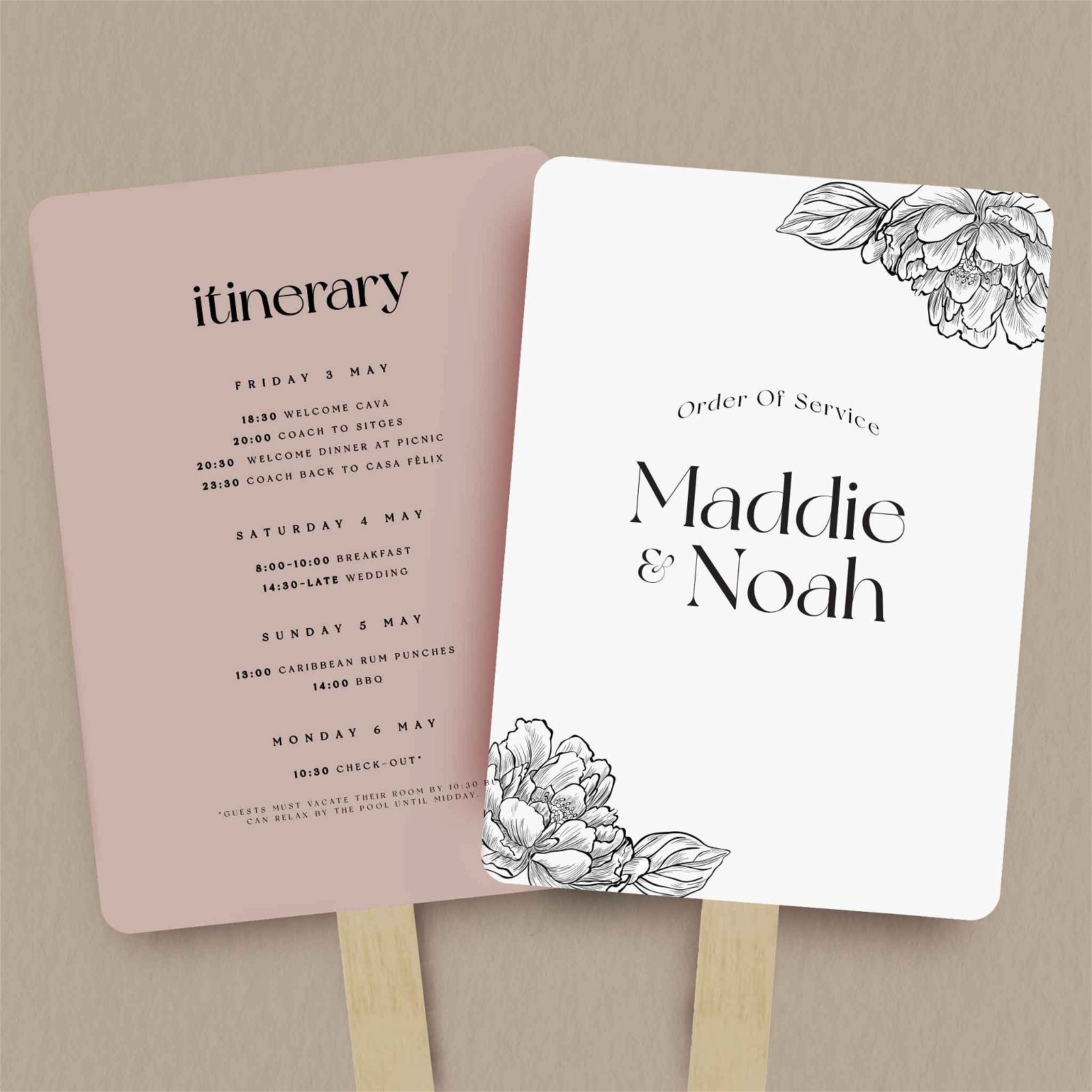 Maddie Order Of Service  Ivy and Gold Wedding Stationery   