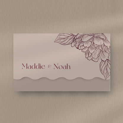 Maddie | Peony Wedding Invitation - Ivy and Gold Wedding Stationery -  