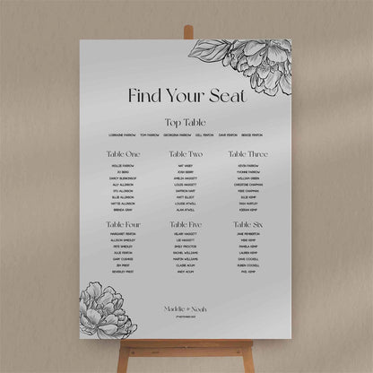 Maddie Seating Plan  Ivy and Gold Wedding Stationery   