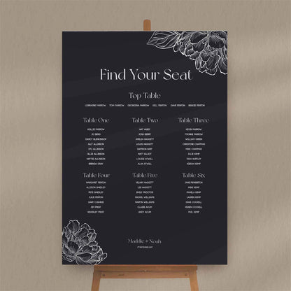Maddie Seating Plan  Ivy and Gold Wedding Stationery   