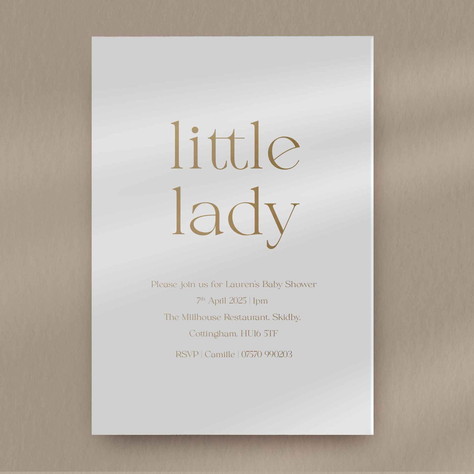 Little Lady / Man Baby Shower Invite  Ivy and Gold Wedding Stationery   