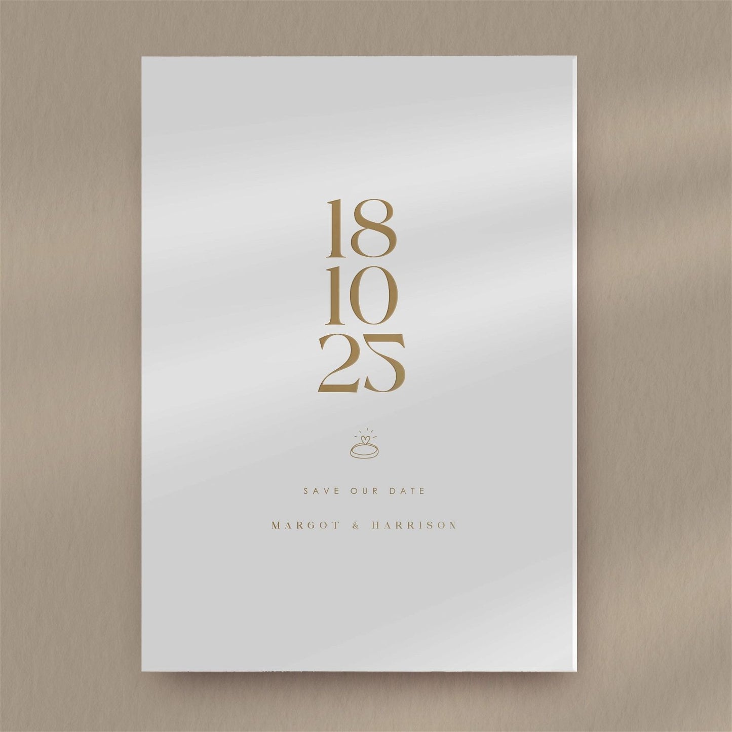 Margot | Ring Save The Date  Ivy and Gold Wedding Stationery   