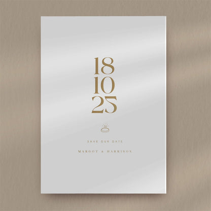 Margot | Ring Save The Date  Ivy and Gold Wedding Stationery   