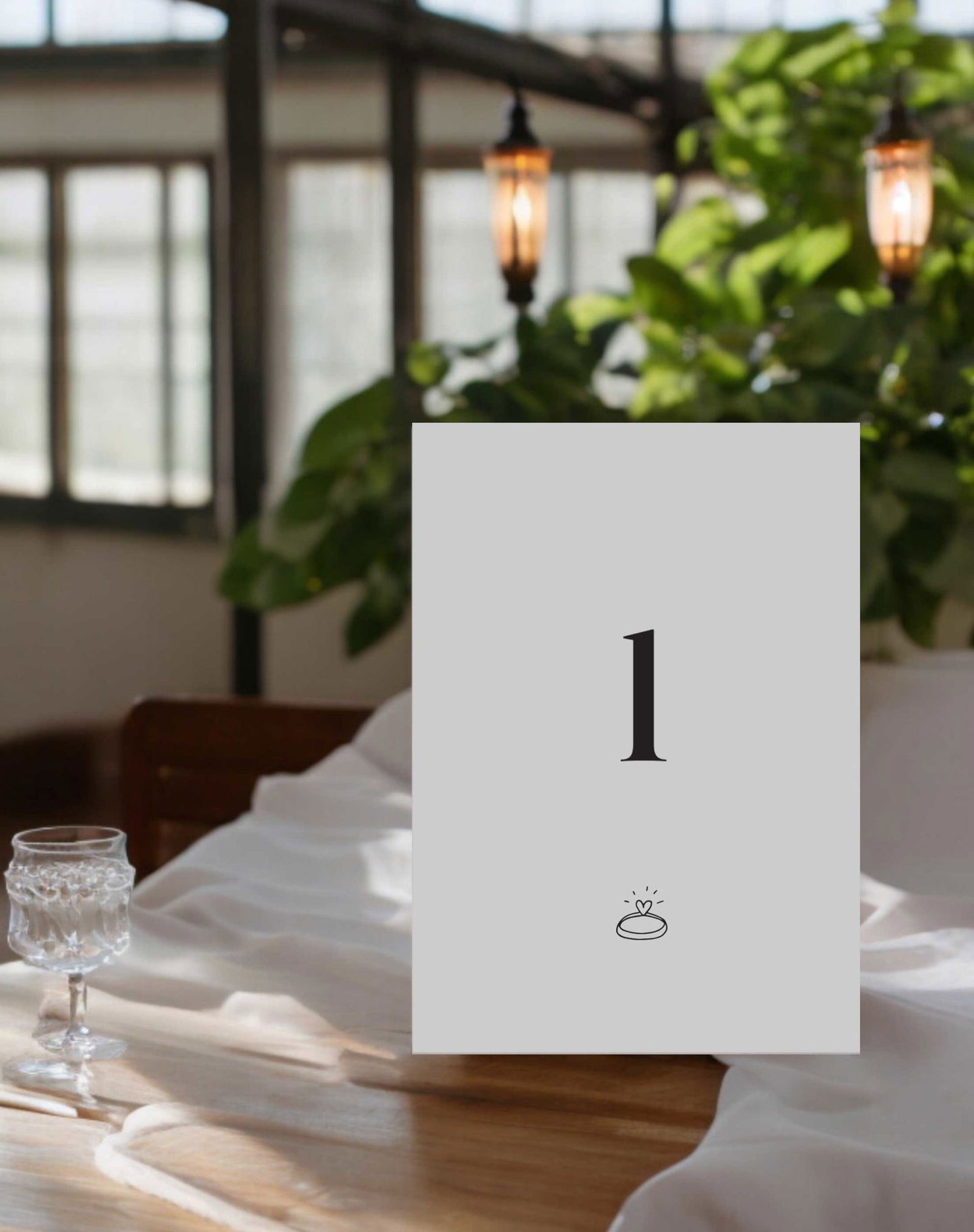 Margot | Ring Table Number - Ivy and Gold Wedding Stationery -  