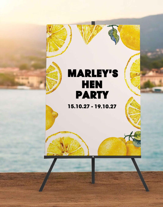 Marley Lemon Hen Party Sign