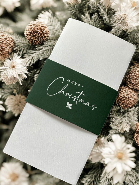 Merry Christmas Napkin Band Digital Template