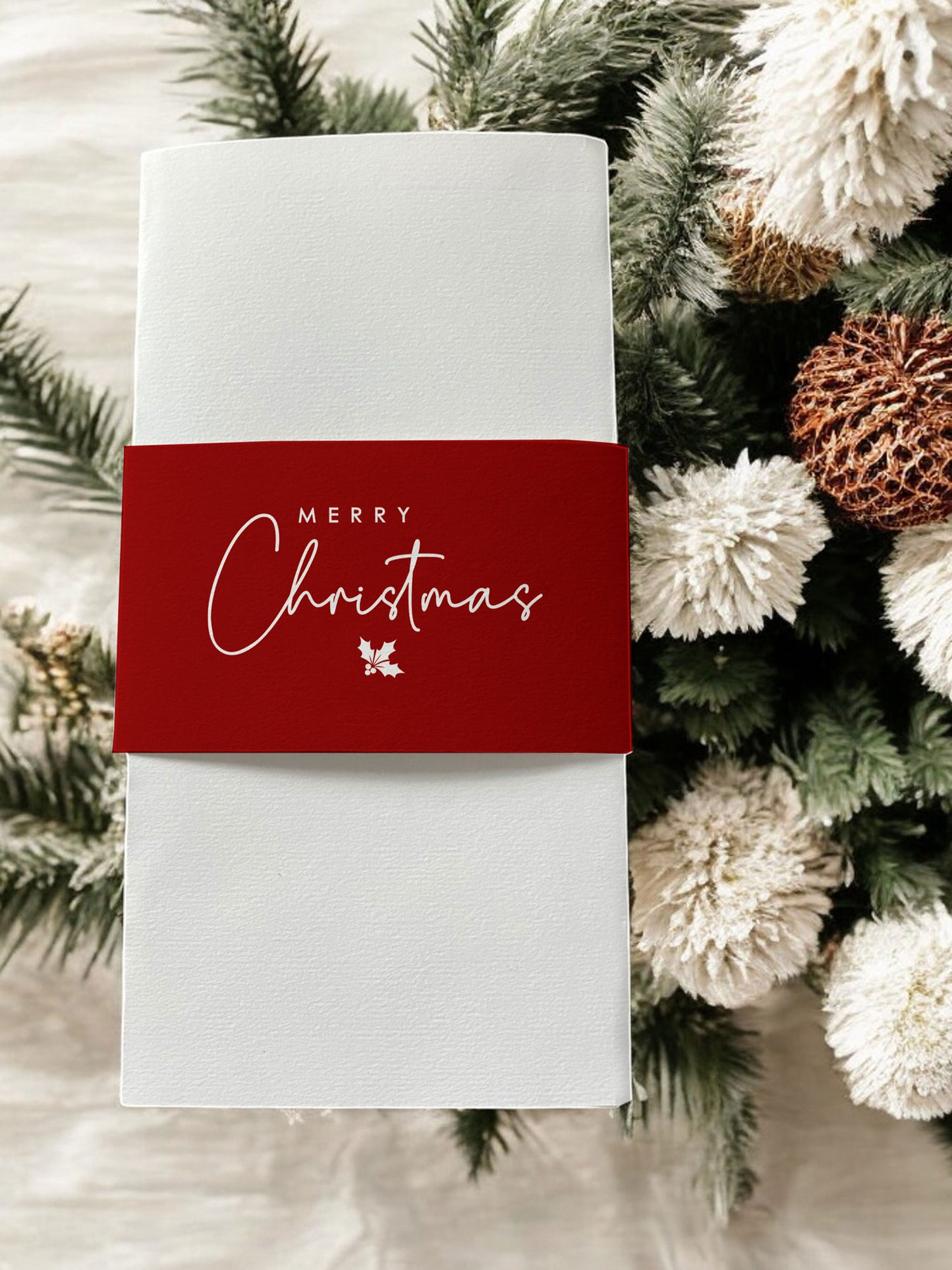 Merry Christmas Napkin Band Digital Template