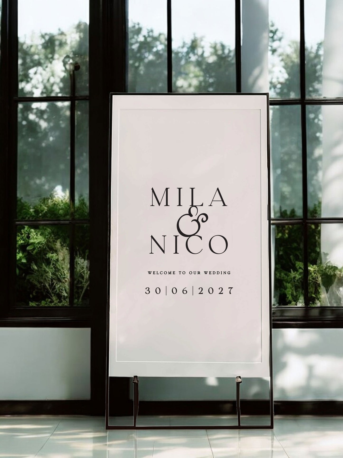 Mila | Modern Welcome Sign - Ivy and Gold Wedding Stationery