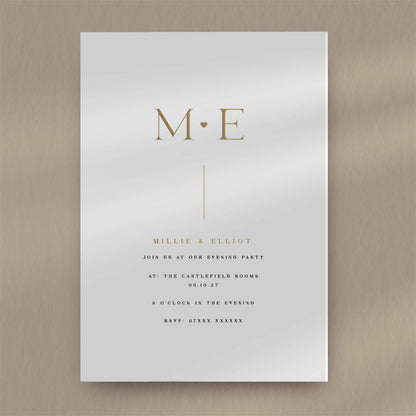 Millie Evening Invitation  Ivy and Gold Wedding Stationery   