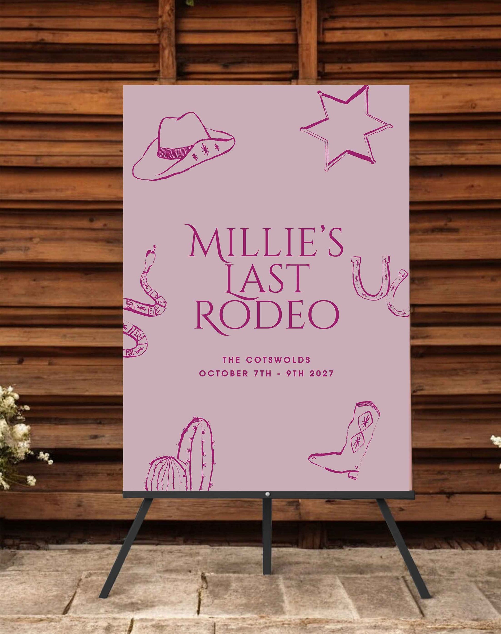 Last Rodeo Hen Party Sign - Ivy and Gold Wedding Stationery