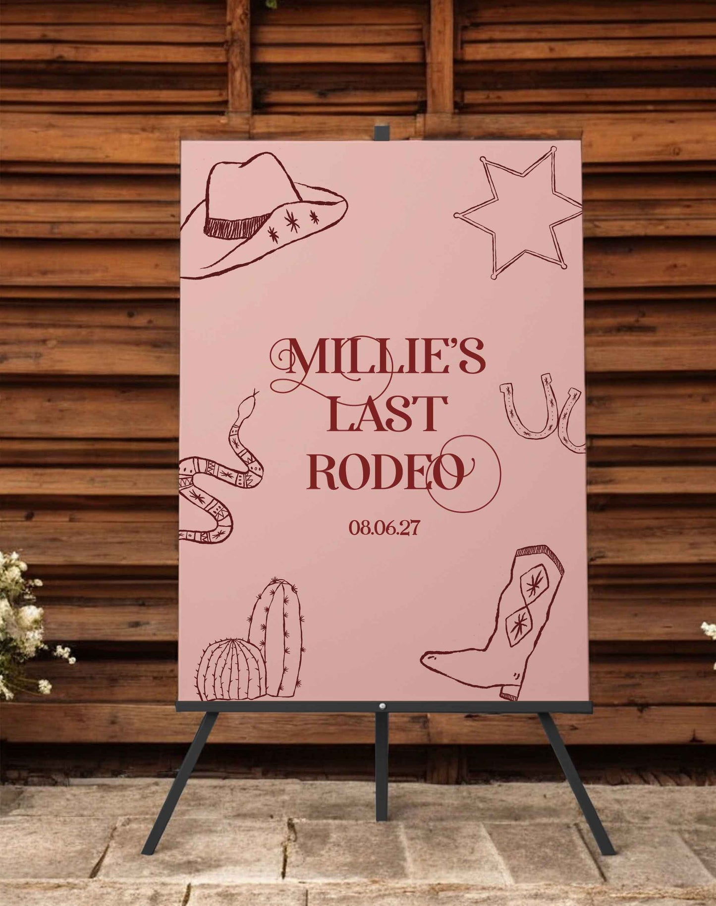 Last Rodeo Hen Party Sign - Ivy and Gold Wedding Stationery